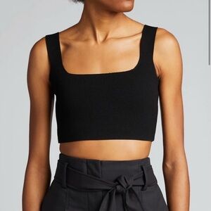 NWT A.L.C. Victoria High-End Designer BLACK Stretch Knit Tank Size L $225
